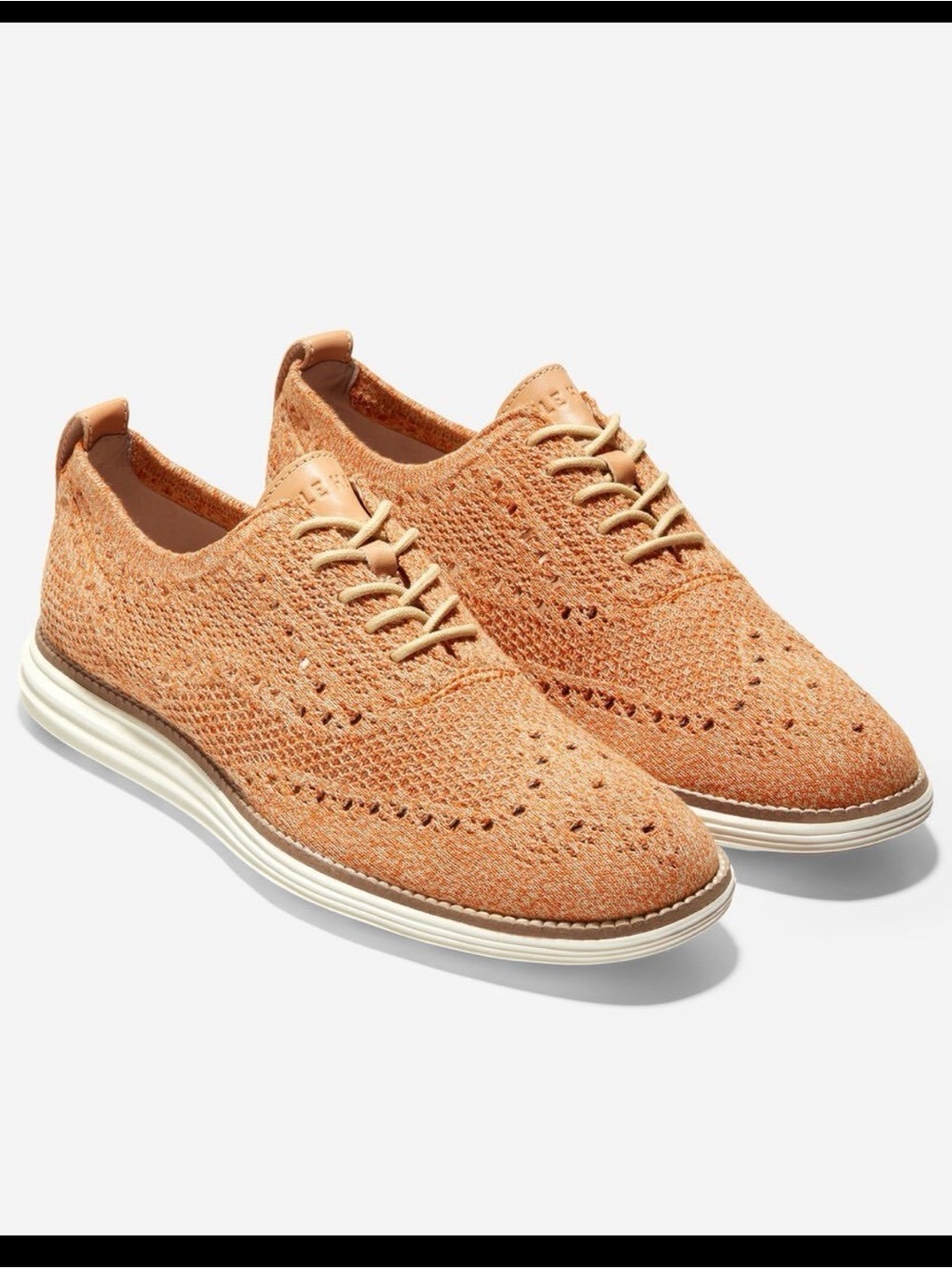 Cole Haan Knit OriginalGrand Wingtip Oxford - Orange/Tan